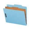 Nature Saver Classification Folders, Letter Size, 2/5 Cut, 1 Divider, Light Blue, Pack Of 10