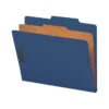 Nature Saver Classification Folders, Letter Size, 2/5 Cut, 1 Divider, Blue, Pack Of 10