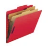 Nature Saver Classification Folders, Letter Size, 2/5 Cut, 2 Dividers, Bright Red, Pack Of 10