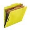 Nature Saver Classification Folders, Letter Size, 2/5 Cut, 2 Dividers, Yellow, Pack Of 10