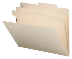 Business Source Classification Folder, Letter Size, 2 Dividers, Manila, Pack Of 10