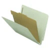 Nature Save Recycled Classification Folder, Letter Size, 1 Divider, Gray/Green, Pack Of 10