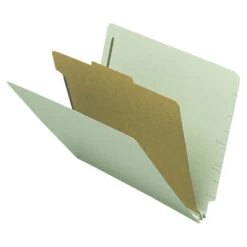 Nature Save Recycled Classification Folder, Letter Size, 1 Divider, Gray/Green, Pack Of 10