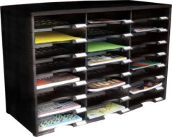 Storex Literature Organizer, 24 Compartments, Black