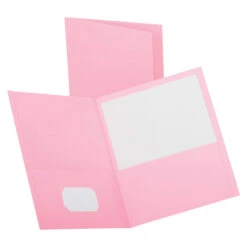 Oxford 2-Pocket Folder, 100 Sheet Capacity, Pink, Pack Of 25