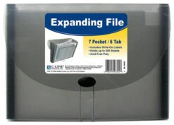 C-Line Expanding File, Letter Size, 7-Pocket, 1-5/8 Inch Expansion, Smoke