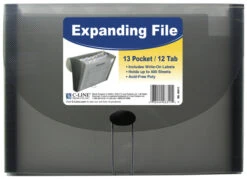 C-Line Expanding File, Letter Size, 13-Pocket, 1-5/8 Inch Expansion, Smoke