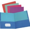Oxford Twisted 2-Pocket Folder W/No Fasteners, Assorted Colors, Pack Of 50
