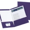 Oxford 2-Pocket Laminated Folder, 100 Sheet Capacity, Purple, Pack Of 25