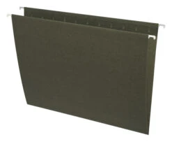 Business Source Recycled Hanging File Folders, Letter, No Tabs, Green, Pack Of 25
