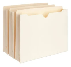 Business Source File Jacket, Letter Size, Straight Cut, Manila, 2 Inch Expansion, Pack Of 50