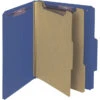 Smead SafeSHIELD PressGuard Classification Folders With Fasteners, Letter Size, Dark Blue, Pack Of 10