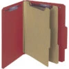 Smead SafeSHIELD PressGuard Classification Folders With Fasteners, Letter Size, Bright Red, Pack Of 10