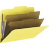 Smead SafeSHIELD PressGuard Classification Folders With Fasteners, Letter Size, Yellow, Pack Of 10 -Office Product Shop 1377737 SPR ecommfullsize