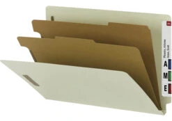 Smead Pressboard Recycled Classification Folder, Legal Size, Gray/Green, Pack Of 10
