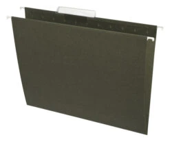 Business Source Recycled Hanging File Folders, Letter, 1/3 Cut Tabs, Green, Pack Of 25