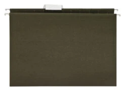 Business Source Recycled Hanging File Folders, Letter, 1/5 Cut Tabs, Green, Pack Of 25
