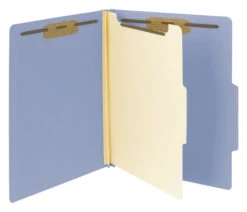 Smead Heavyweight Classification Folder, Letter Size, 1 Divider, Blue, Pack Of 10