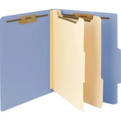 Smead Heavyweight Classification Folder, Letter Size, 2 Dividers, Blue, Pack Of 10