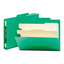 Smead Heavyweight Classification Folder, Letter Size, 2 Dividers, Green, Pack Of 10