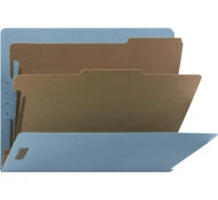 Nature Save Recycled Classification Folder, Letter Size, 2 Dividers, Light Blue, Pack Of 10