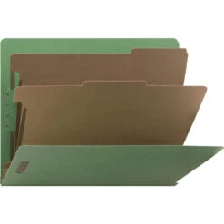 Nature Save Recycled Classification Folder, Letter Size, 2 Dividers, Green, Pack Of 10