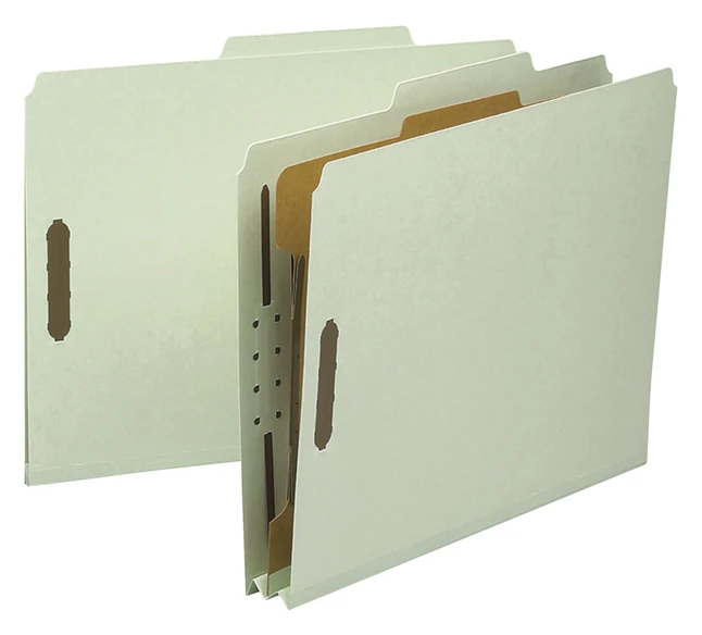 Smead Pressboard Classification Folder, Letter Size, 1 Divider, Gray/Green, Pack Of 10 3 Smead Pressboard Classification Folder, Letter Size, 1 Divider, Gray/Green, Pack Of 10