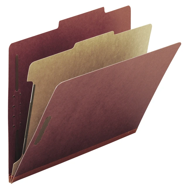 Smead Pressboard Classification Folder, Letter Size, 1 Divider, Brick Red, Pack Of 10 3 Smead Pressboard Classification Folder, Letter Size, 1 Divider, Brick Red, Pack Of 10