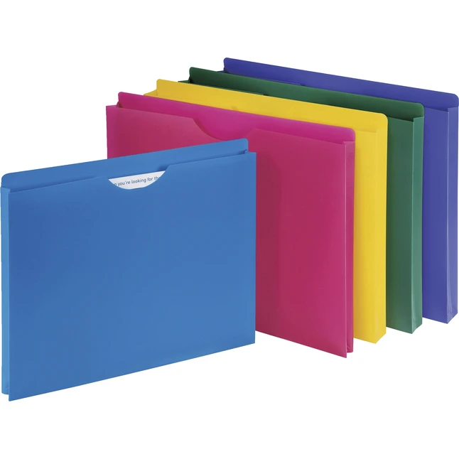 Business Source Poly File Jacket, Letter Size, 1 Inch Expansion, Assorted Colors, Pack Of 10 3 Business Source Poly File Jacket, Letter Size, 1 Inch Expansion, Assorted Colors, Pack Of 10