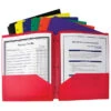 C-Line 2-Pocket Poly Folder, 3 Hole Punched, Assorted Colors -Office Product Shop 1463754 ecommfullsize
