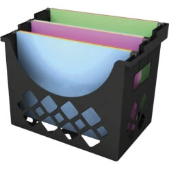 Deflecto Hanging File Holder, Black, 9-6/10 W X 8-1/2 D X 13-1/4 H In