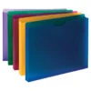 Smead Poly Slash File Jacket, Letter Size, 1 Inch Expansion, Assorted Colors, Pack Of 10