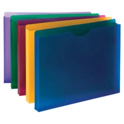 Smead Poly Slash File Jacket, Letter Size, 1 Inch Expansion, Assorted Colors, Pack Of 10