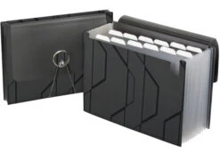 Pendaflex Sliding Cover Expanding File, 13 Pocket, Black