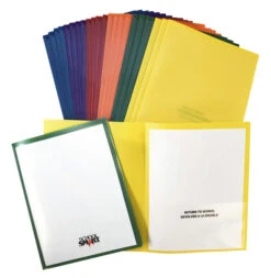 School Smart Take Home Heavy-Duty Folder, Assorted Colors, Set Of 24
