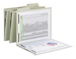 Smead FasTab Hanging Fastener Folder, Letter Size, 1/3 Cut Tabs, Moss Green, Pack Of 18