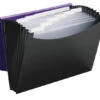 Smead Poly Expanding File, Letter Size, 12 Pockets, Purple/Black -Office Product Shop 1575642 SPR ecommfullsize