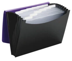 Smead Poly Expanding File, Letter Size, 12 Pockets, Purple/Black