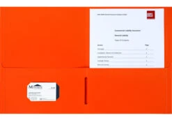 Business Source 2-Pocket Folder, 100 Sheet Capacity, Orange, Pack Of 25