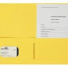 Business Source 2-Pocket Folder, 100 Sheet Capacity, Yellow, Pack Of 25 -Office Product Shop 1586216 SPR ecommfullsize