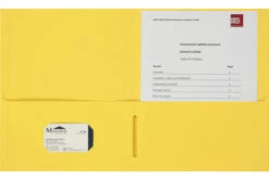 Business Source 2-Pocket Folder, 100 Sheet Capacity, Yellow, Pack Of 25
