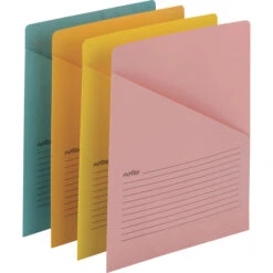 Smead Organized Up Pre-Printed Slash File Jackets, Letter Size, Assorted Colors, Pack Of 12