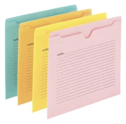 Smead Pre-Printed Notes File Jacket, Letter Size, Flat, Assorted Colors, Pack Of 12