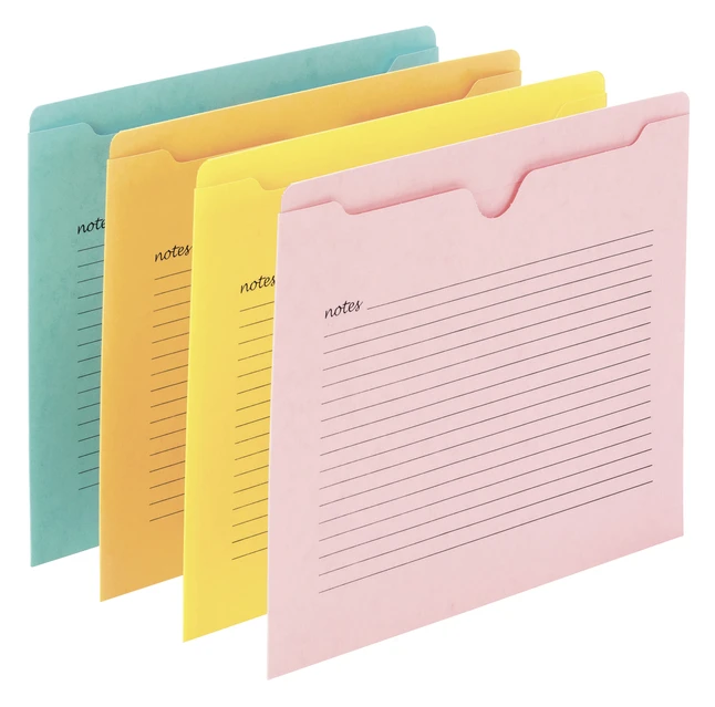 Smead Pre-Printed Notes File Jacket, Letter Size, Flat, Assorted Colors, Pack Of 12 3 Smead Pre-Printed Notes File Jacket, Letter Size, Flat, Assorted Colors, Pack Of 12