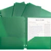 C-Line 2-Pocket Poly Folder, 3 Hole Punched, Green, Pack Of 25 -Office Product Shop 1597261 A ecommfullsize