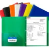 C-Line 2-Pocket Poly Portfolio With Prongs, Assorted Colors, Set Of 36 -Office Product Shop 1597276 A ecommfullsize