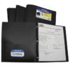 C-Line 2-Pocket Poly Portfolio With Prongs, Black, Pack Of 25 -Office Product Shop 1597277 A ecommfullsize