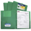 C-Line 2-Pocket Poly Portfolio With Prongs, Green, Pack Of 25 -Office Product Shop 1597279 A ecommfullsize