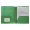 Business Source Poly 2-Pocket Folder With Fastener, Green 2 Business Source Poly 2-Pocket Folder With Fastener, Green -Office Product Shop 1599512 SPR ecommfullsize