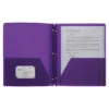 Business Source Poly 2-Pocket Folder With Fastener, Purple -Office Product Shop 1599514 SPR ecommfullsize
